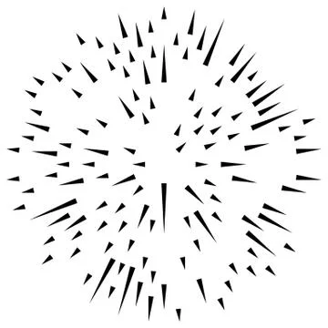 Random radial lines explosion effect. Radiating stripes circular pattern Illustrazione stock