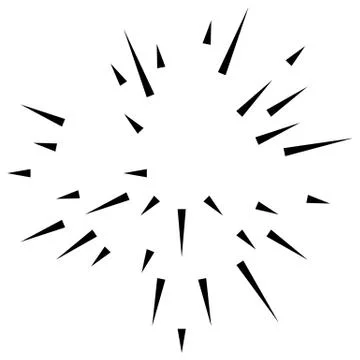 Random radial lines explosion effect. Radiating stripes circular pattern Stock Illustration