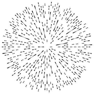 Random radial lines explosion effect. Radiating stripes circular pattern Stockillustratie