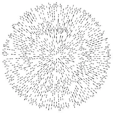 Random radial lines explosion effect. Radiating stripes circular pattern Stock Illustration