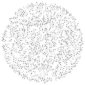 Random radial lines explosion effect. Radiating stripes circular pattern Illustrazione stock
