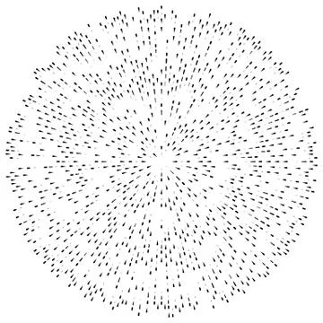 Random radial lines explosion effect. Radiating stripes circular pattern Stock Illustration