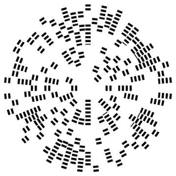 Random radial lines explosion effect. Radiating stripes circular pattern Stockillustratie