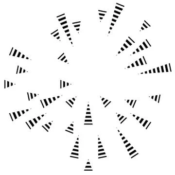 Random radial lines explosion effect. Radiating stripes circular pattern イラスト素材
