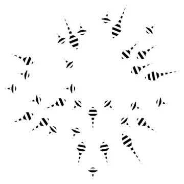 Random radial lines explosion effect. Radiating stripes circular pattern Stock Illustration