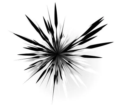 Random radial shape. Abstract geometric element. Asymmetrical unique shape. Illustrazione stock