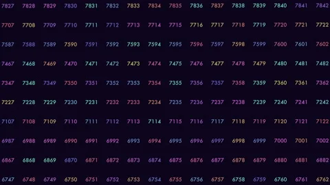 Random rainbow numbers pattern Stock Footage 195539342