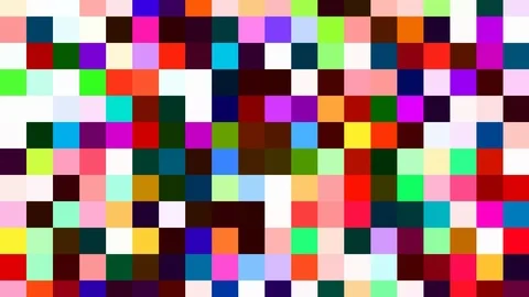 Random Rainbow Pixel Tile Square Dancefloor Stock Footage 115059662