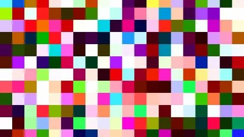 Random Rainbow Pixel Tile Square Dancefloor Stock Illustration