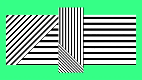 Random rectangular shapes with striped pattern motion on neon color background Stock Footage 148519631