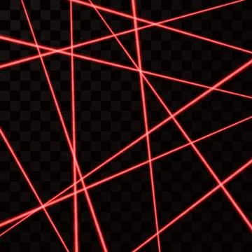 Random Red Laser Mesh. Security red beams. Vector illustration isolated on da Stock Illustration