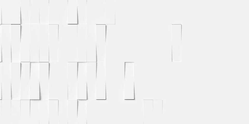 Random rotated vertical white rectangle boxes or bricks block background wa.. Stock Illustration