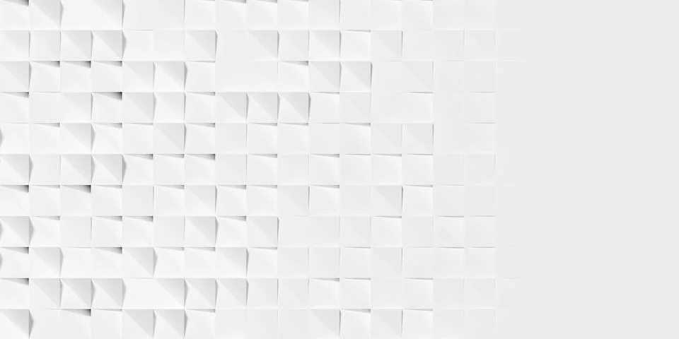 Random rotated white squares background wallpaper banner pattern fade out w.. Stock Illustration