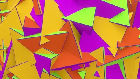 Random rotating colored triangular pyramids. Seamless loop Stock Footage 166334142