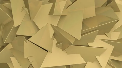 Random rotating golden pyramids. Seamless loop Stock Footage 166431459