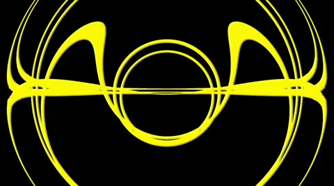 Random rotating hoops spiral abstract motion black background Video stock 33895408