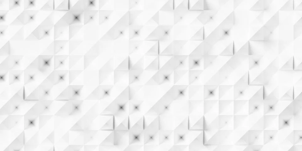 Random scaled white cube pyramid boxes background wallpaper banner, flat lay Stock Illustration