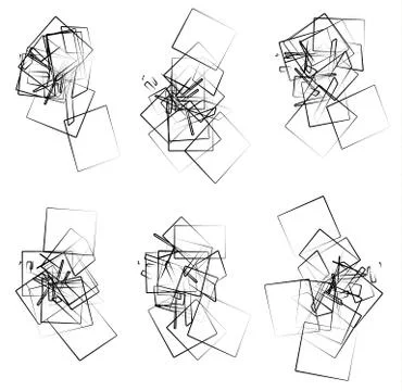 Random, scattered angular elements, shapes Stock Illustration