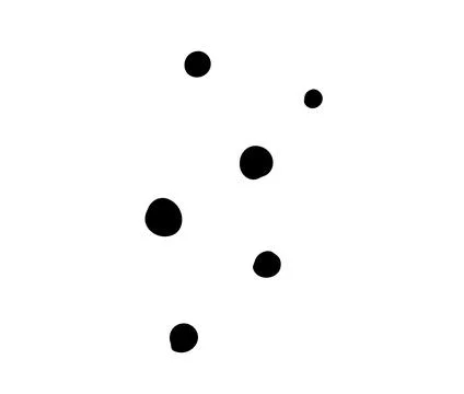 Random scattered dots, abstract vector illustration. Black and white brush sc Stock Illustration