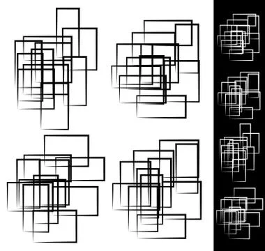 Random, scattered rectangular, rectangle element set 스톡 일러스트