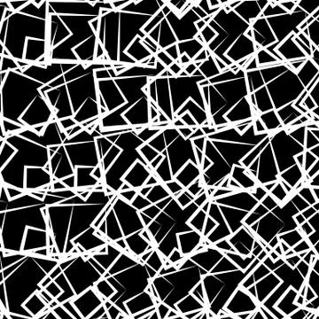 Random, scattered squares abstract uncolored geometric pattern Stockillustratie