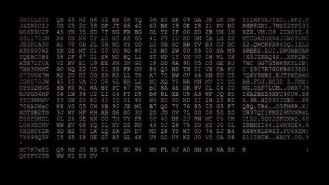 Random scrolling screen text random symbolising hacking Stock Footage 103282514