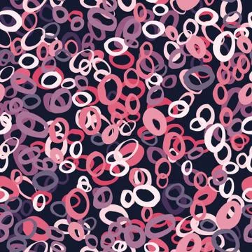 Random seamless abstract pattern with rings doodle ornament. Geometric circle Stock Illustration