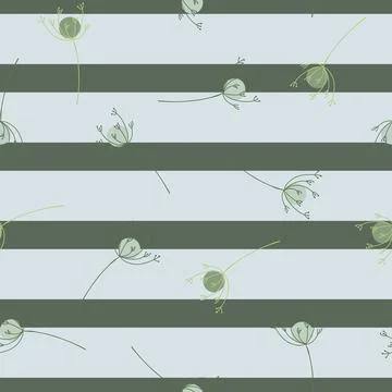 Random seamless floral pattern with organic simple yarrow silhouettes. Stripe Stock Illustration