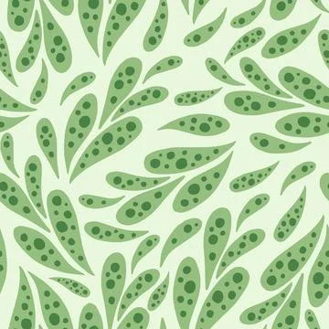 Random seamless pattern with doodle green oriantal cucucmer shapes. Creative  Stock Illustration