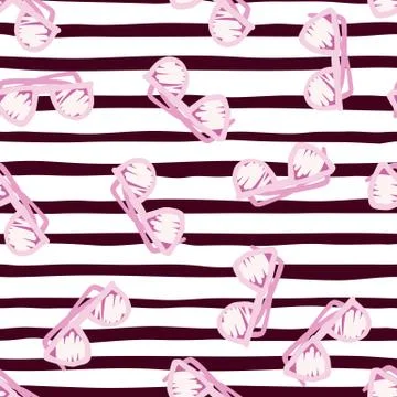 Random seamless pattern with sunglasses. Hipster ornament on white background Stockillustratie