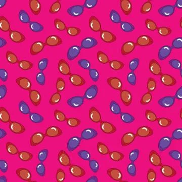 Random seamless sunglasses pattern for printing, textile. Stock Illustration