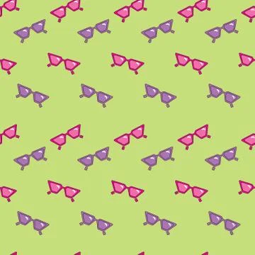 Random seamless sunglasses pattern for printing, textile. Stock Illustration