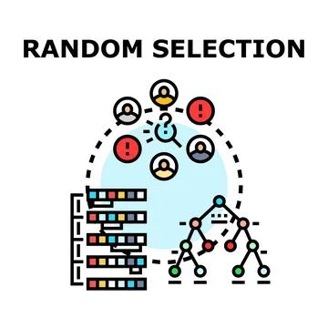 Random selection process choosing data and user profiles Stock Illustration