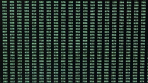 Random sequence of  numbers on the computer screen Видео 103379091