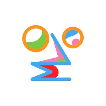 Random Shape forming Abstract Face Logo Modern art Aesthetic Poster Stock Illustration