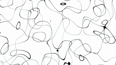 Random shape sketch animation chaos on a white minimal background - loop Stock Footage 123421194