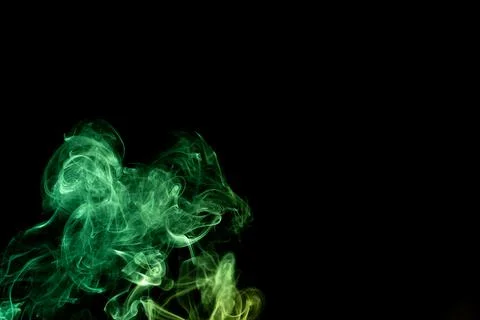 Random shapes of colored smoke fired with colored flash Stock Photos