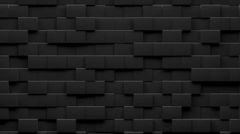 Random shifted  black cube boxes block background wallpaper Stock Illustration