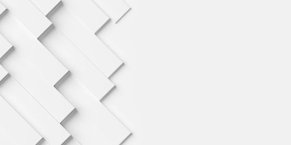 Random shifted diagonal white long rectangle steps geometrical background w.. Stock Illustration
