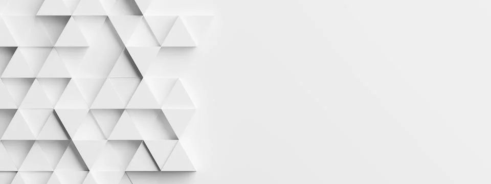 Random shifted white triangle background wallpaper banner pattern with copy s Illustrazione stock