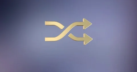 Random Shuffle Gold 3d Icon Stock Footage 76620080