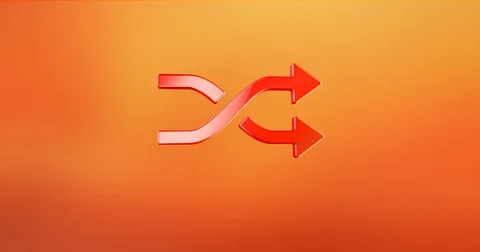 Random Shuffle Red 3d Icon Video stock 74313116