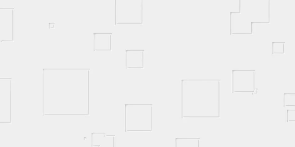 Random sized large white inset square frames geometry objects background wa.. Illustrazione stock