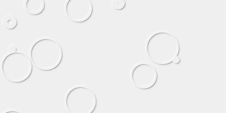 Random sized large white offset rings or drops geometry objects background .. Stockillustratie