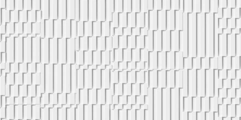 Random sized offset white long rectangle cubes geometrical background wallp.. Stock Illustration