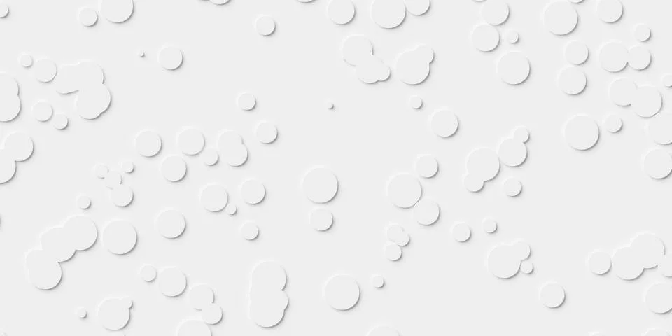 Random sized small scattered white offset circles or cylinders geometry obj.. Stock Illustration