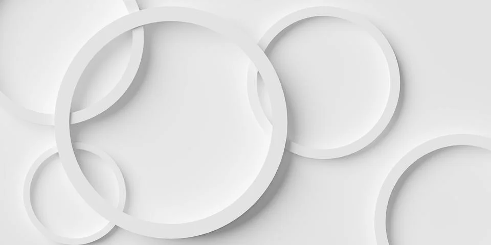 Random sized white circle rings background wallpaper banner geometry pattern  Stock Illustration