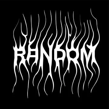 Random- slogan tee print design with distorted typography and a modern gothic Illustrazione stock