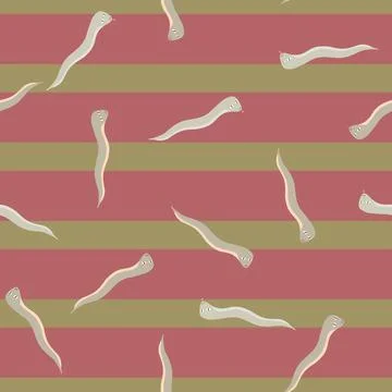 Random snakes grey silhouettes seamless pattern in simple style. Pink and gre Stockillustratie