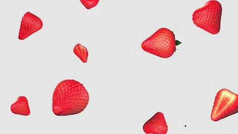 Random some strawberries spinning Stock Footage 288661043